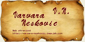 Varvara Nešković vizit kartica
